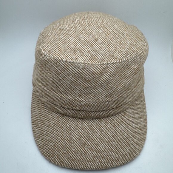 Vintage Tan Ambler Flat Top Cap Hat Cotton Twill OSFA GR47 - Picture 1 of 5